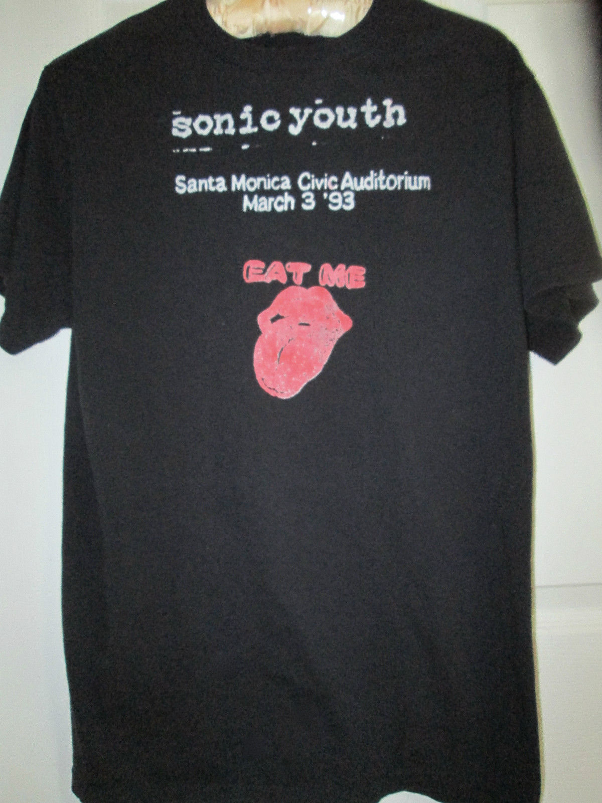 Pre-owned Vintage 1993 Sonic Youth T-Shirt (Santa Monica gig) Design