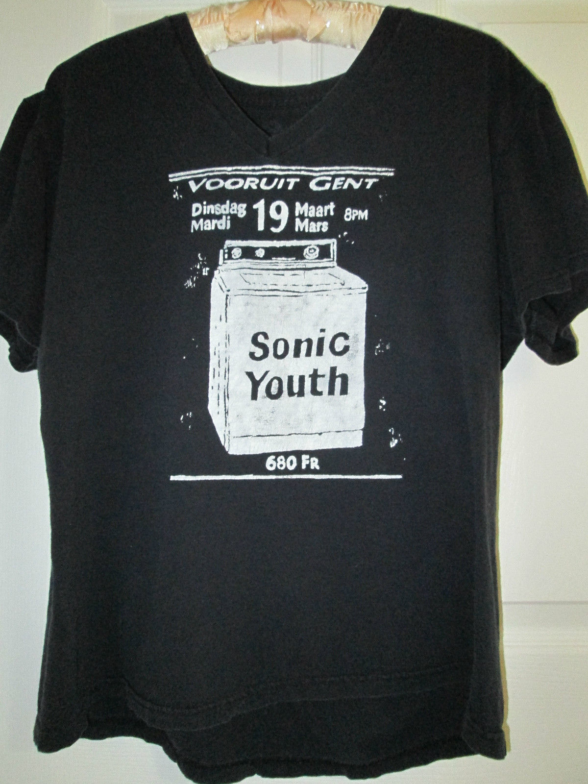 Pre-owned Vintage 1996 Sonic Youth Belgium Tour T-Shirt (Washing Machine) Design