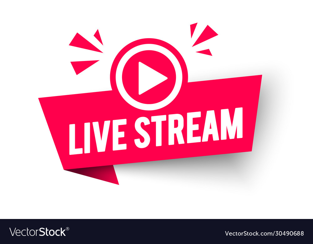 live stream label modern web banner with play icon vector 30490688